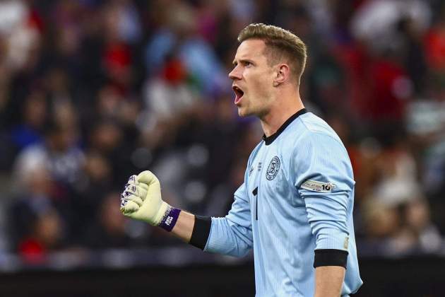 Ter Stegen celebra una aturada amb Alemanya a la Nations League / Foto: EFE Ter Stegen celebra una aturada amb Alemanya a la Nations League / Foto: EFE