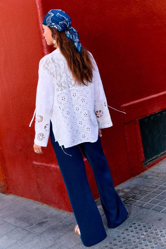 Pantalón fluido con lino
