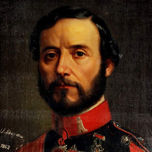 Retrato del general Prim. Fuente Museo Victor Balaguer. Vilanova i la Geltrú
