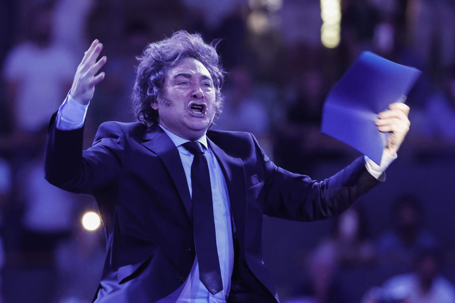 Javier Milei vuelve a Madrid y tilda a Pedro Sánchez de “bandido local” y “socialista de mierda”
