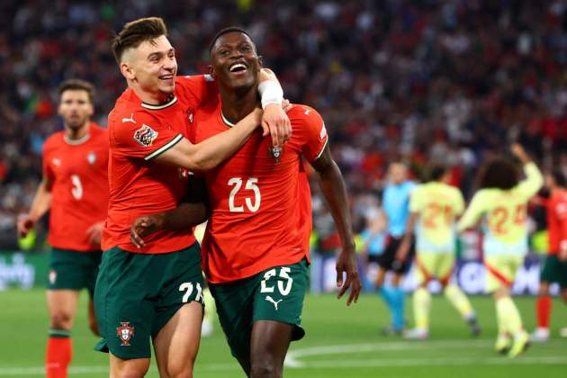 Nuno Mendes Conceiçao gol final Nations League / Foto: EFE Nuno Mendes Conceiçao gol final Nations League / Foto: EFE