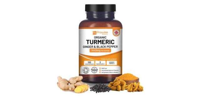 Suplemento de cúrcuma con pimienta negra y jengibre Suplemento de cúrcuma con pimienta negra y jengibre
