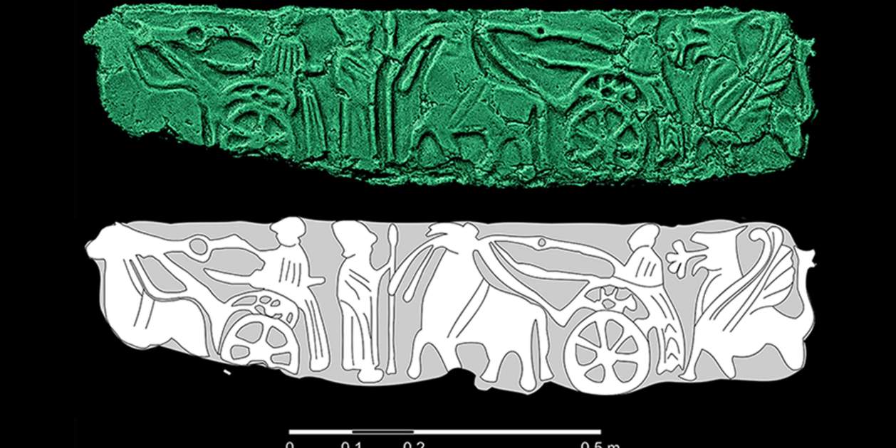 Imagen del bajorrelieve procedente de la Península Ibérica Imagen del bajorrelieve procedente de la Península Ibérica