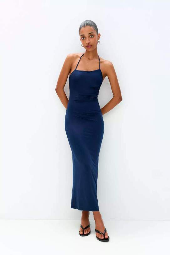 Vestit midi asimètric frunces1 Vestit midi asimètric frunces1