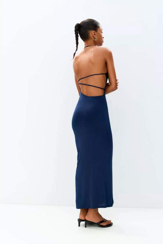 Vestit midi asimètric frunzits Vestit midi asimètric frunzits