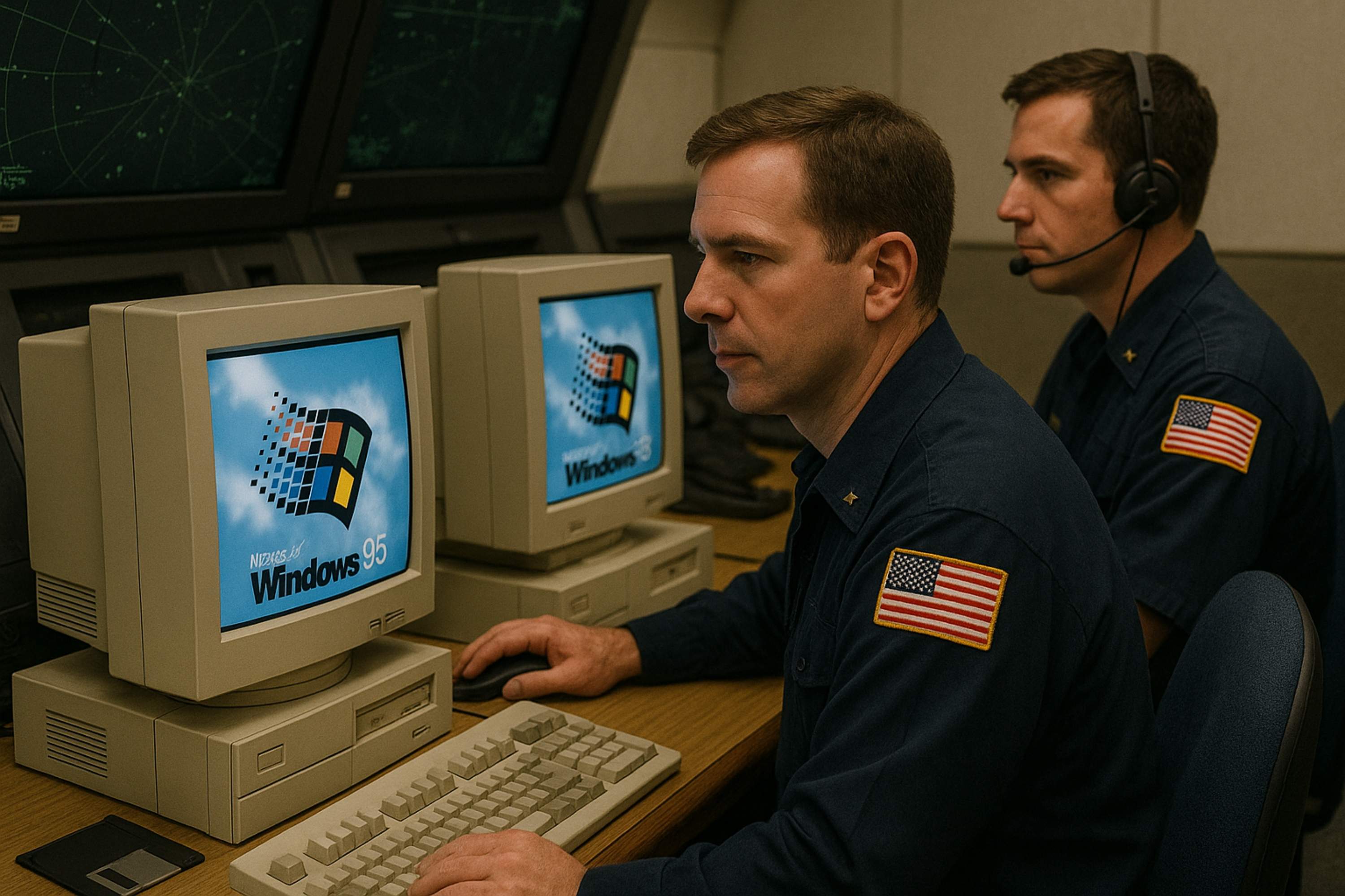 Windows 95 i els disquets encara tenen una gran funció als Estats Units: controlar el trànsit aeri