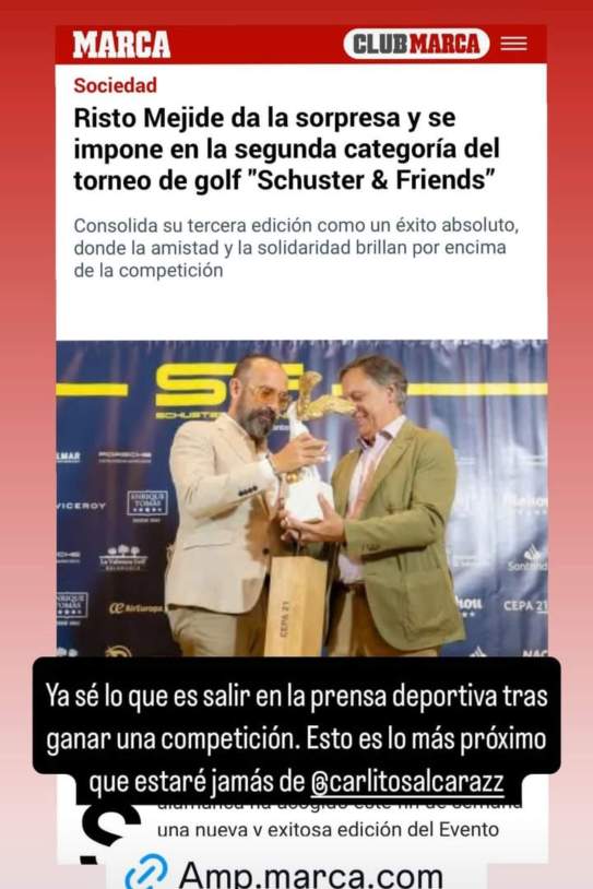 Risto Mejide con el premio / Instagram Risto Mejide con el premio / Instagram