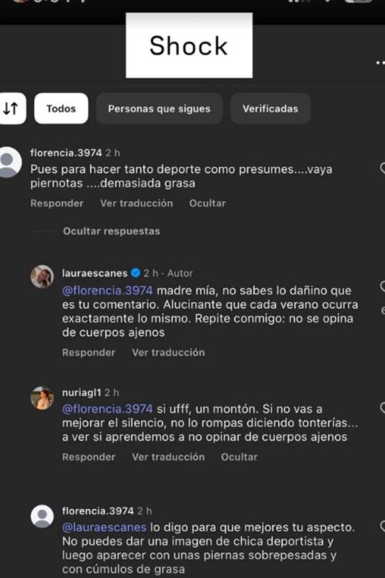 El comentari que l'ha deixat en shock / Instagram El comentari que l'ha deixat en shock / Instagram