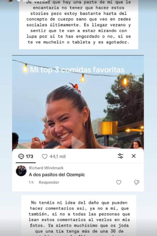 L'altre comentari desagradable que ha respost / Instagram L'altre comentari desagradable que ha respost / Instagram