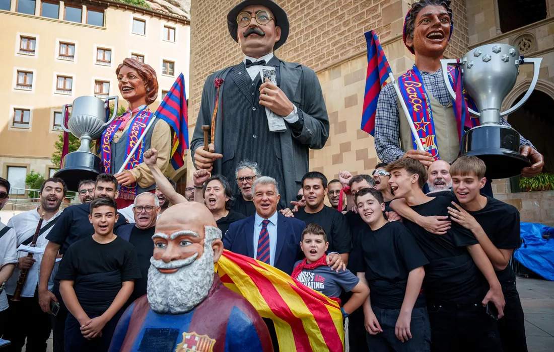 Joan Laporta, el gran protagonista de la Marxa Culer en Montserrat