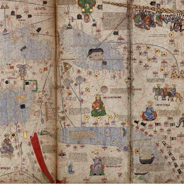 Fragmento del Atlas Catalán de Abrham Cresques (1375) Oriente Próximo y el golfo|golf Persic / Fuente: Bibliothèque Nationale de France Fragmento del Atlas Catalán de Abrham Cresques (1375) Oriente Próximo y el golfo|golf Persic / Fuente: Bibliothèque Nationale de France