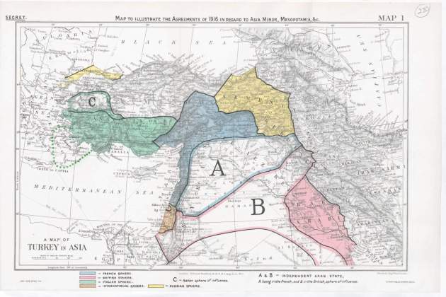 Reparto franco britanic del Proxim Orient (siglo XX) / Fuente: British Library (1) Reparto franco britanic del Proxim Orient (siglo XX) / Fuente: British Library (1)