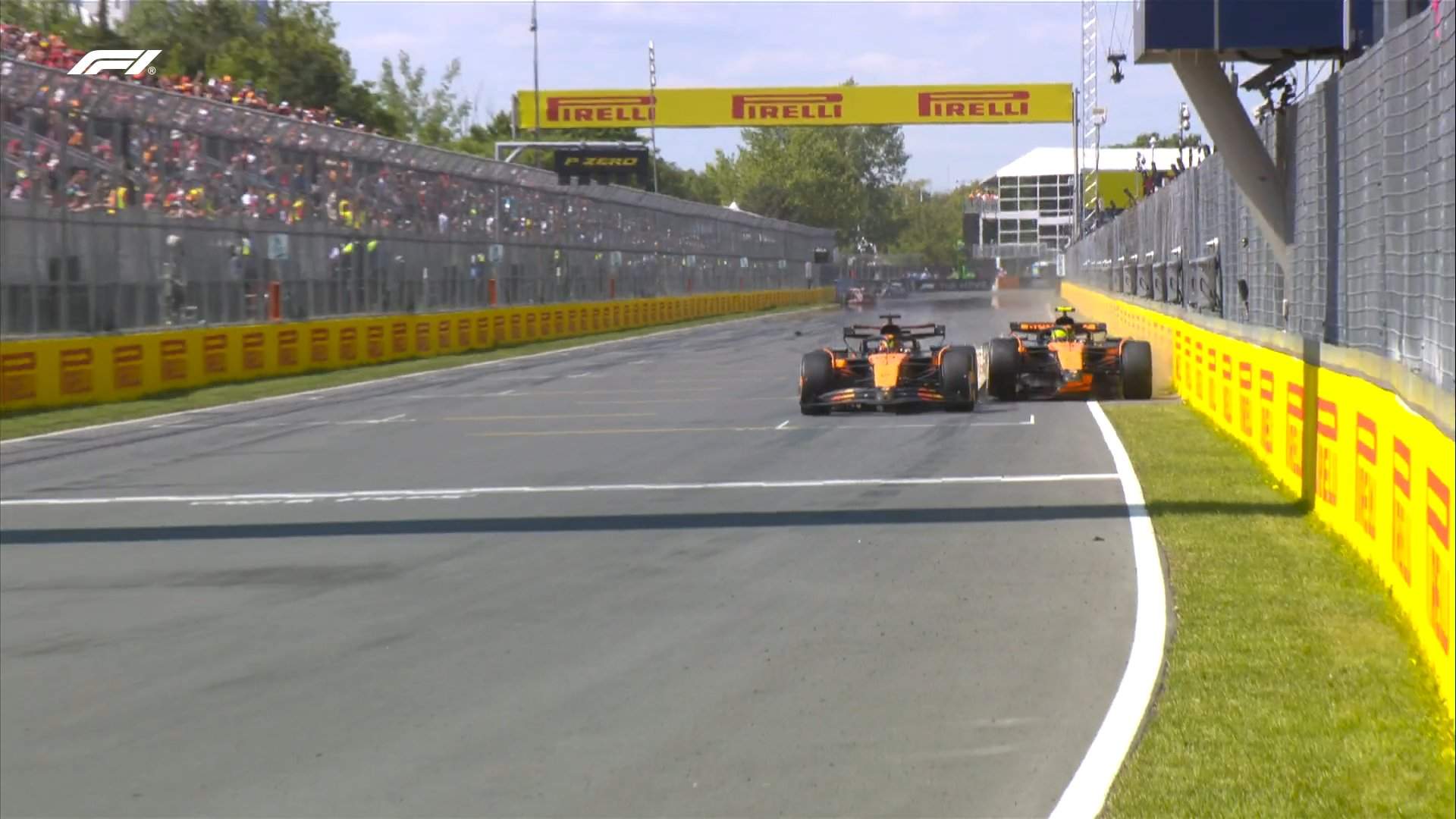 Rusell se impone en un GP de Canadá marcado por un grave error de Norris que incendia a McLaren