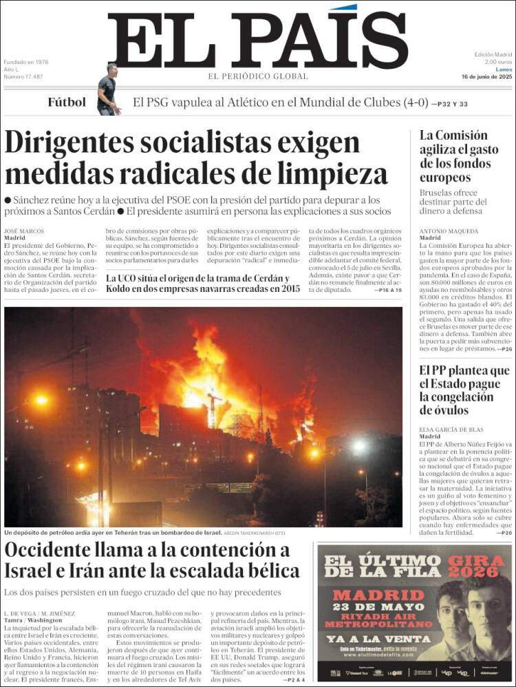 Portada 'El País' Portada 'El País'