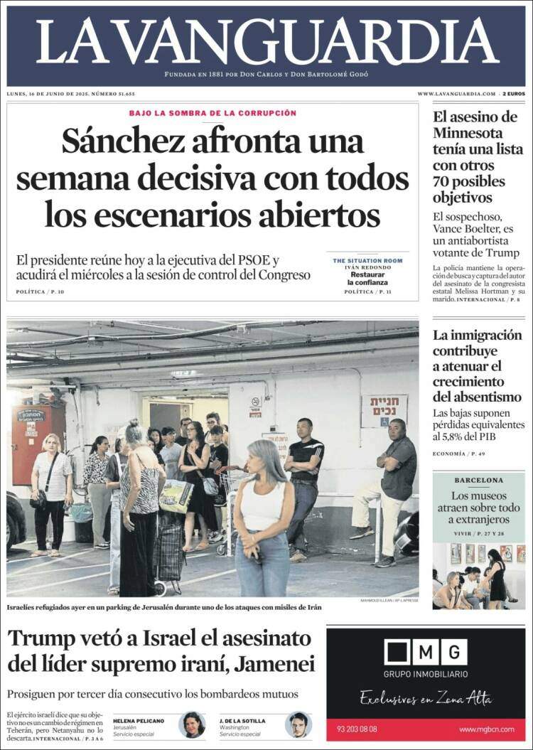 Portada 'La Vanguardia' Portada 'La Vanguardia'