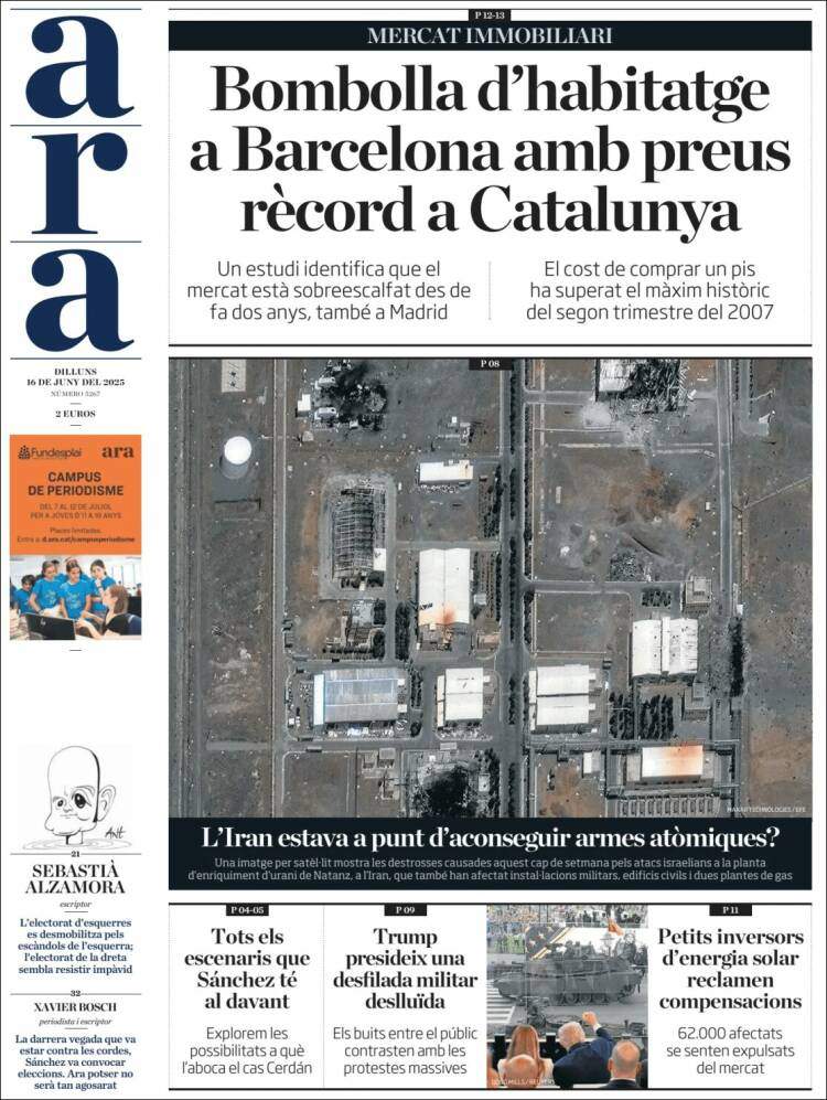 Portada 'Ara' Portada 'Ara'