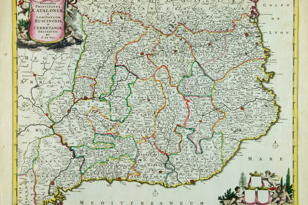 Mapa de Catalunya (1660). Taller cartografic de Witt. Amsterdam. Fuente Biblioteca Nacional de Catalunya