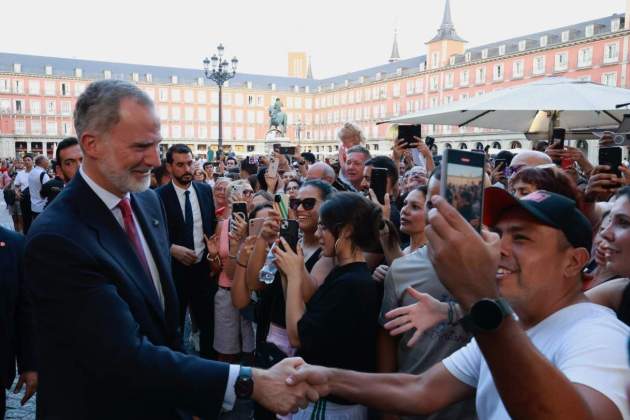 Felip i Letícia a la Plaza Mayor Casa Reial Felip i Letícia a la Plaza Mayor Casa Reial