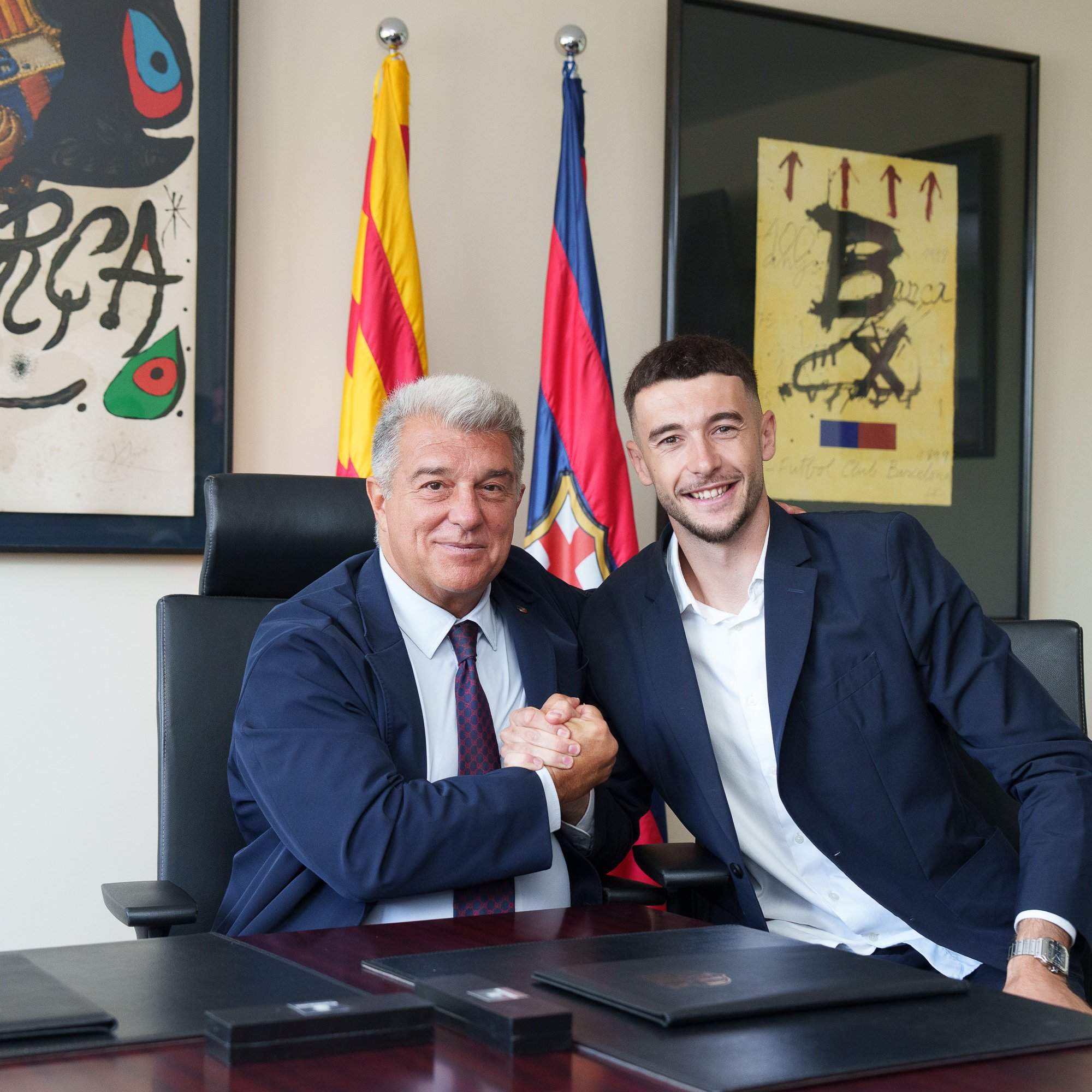 Joan Garcia Joan Laporta / Foto: FC Barcelona