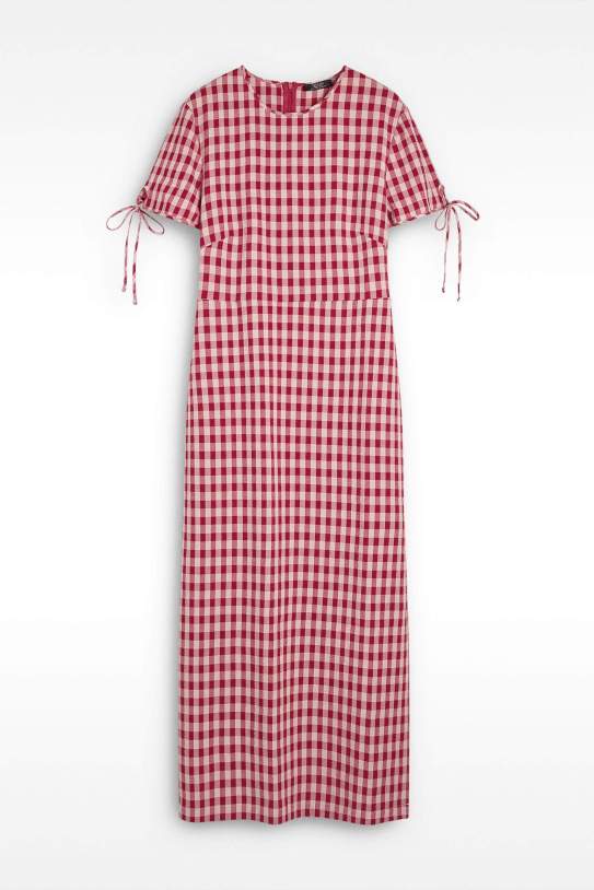 Vestido midi estampado vichy Vestido midi estampado vichy