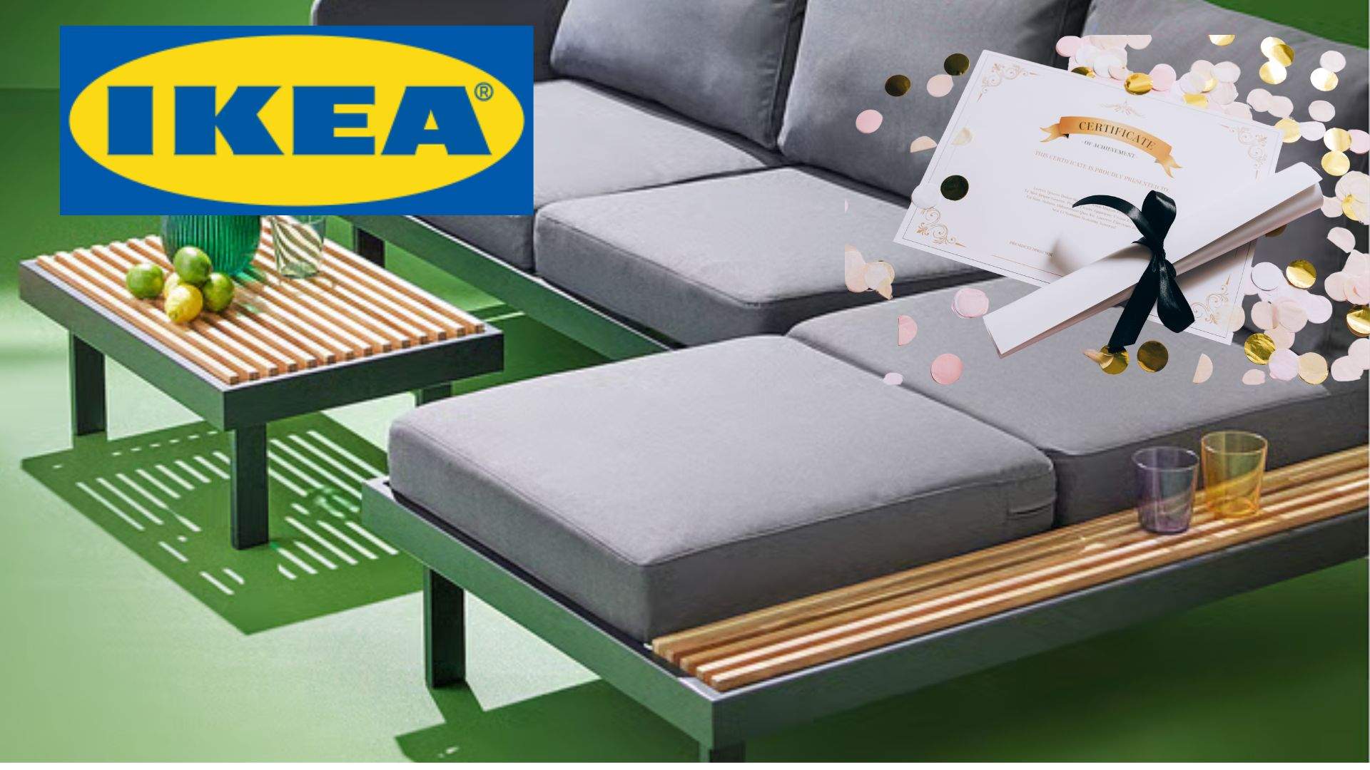 I la matrícula d'honor és per al sofà exterior d'Ikea amb taula auxiliar integrada
