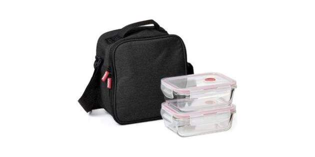 bolsa|bolso térmica y tupperwares de vidrio|cristal bolsa|bolso térmica y tupperwares de vidrio|cristal