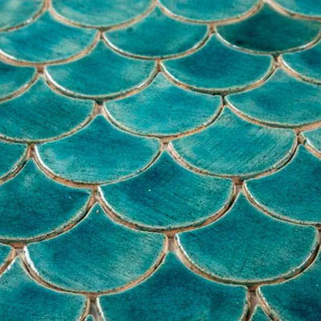 Rajoles a escala turquesa Rajoles a escala turquesa