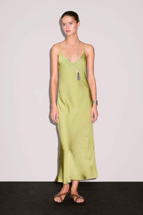 Vestit midi fluid setinat