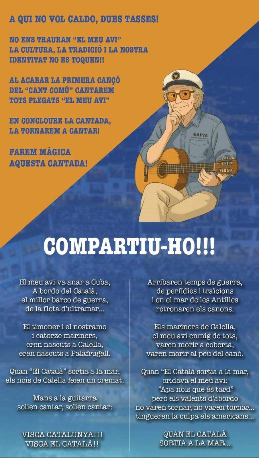 Cartel que ha circulado antes de la cantada entre los asistentes Cartel que ha circulado antes de la cantada entre los asistentes