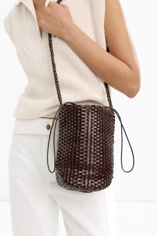 Bolso bombonera de piel trenzada Bolso bombonera de piel trenzada