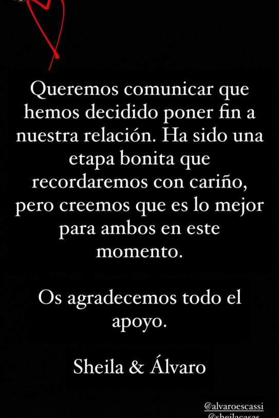 El comunicat de Sheila Casas / Instagram El comunicat de Sheila Casas / Instagram