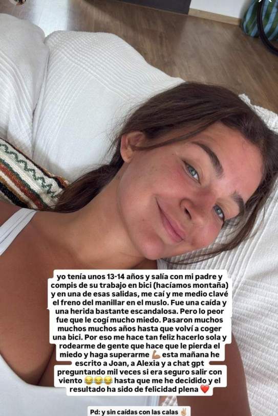 La mala experiencia en bicicleta con su padre / Instagram La mala experiencia en bicicleta con su padre / Instagram