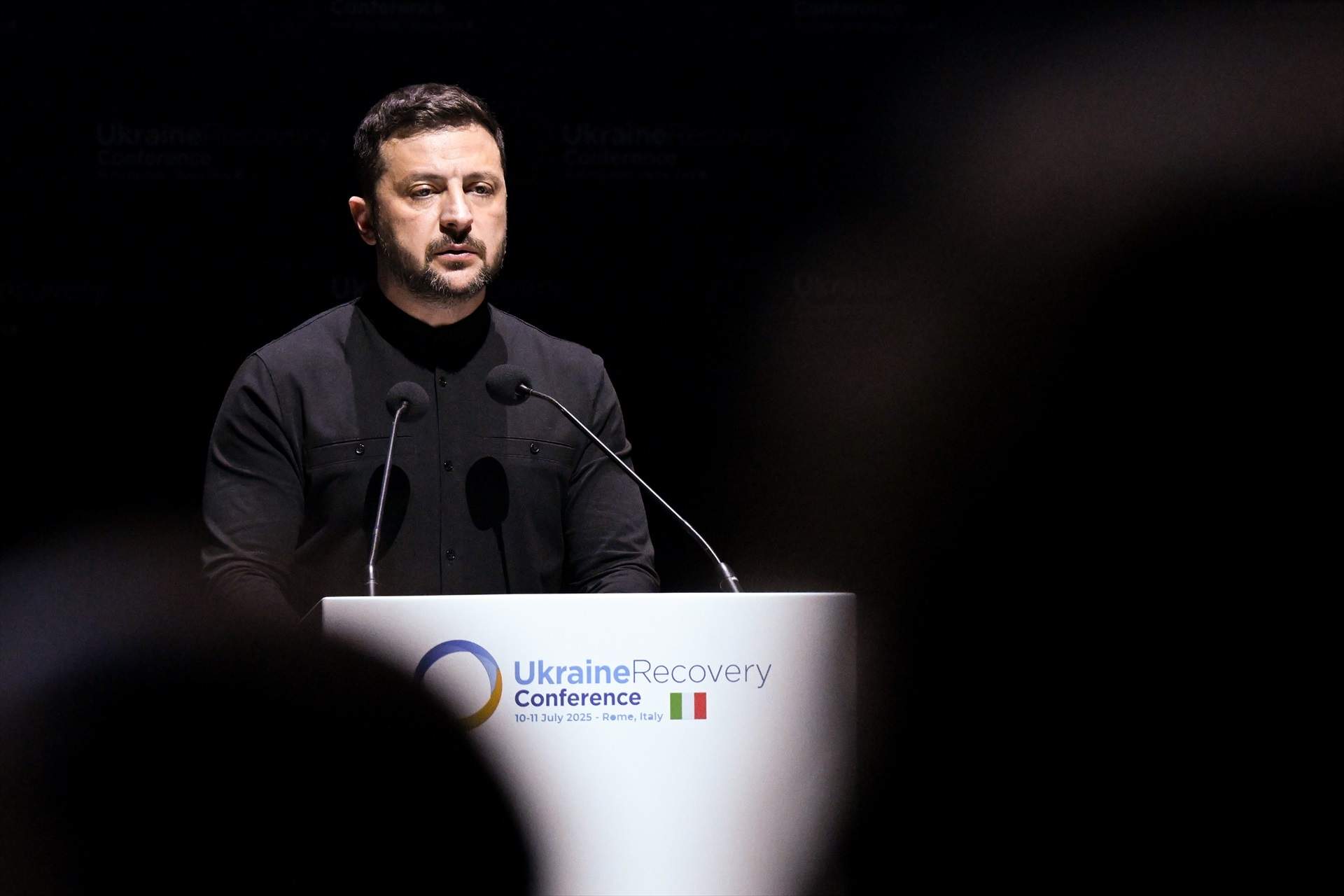 Volodímir Zelenski a la IV Conferència per a la Recuperació d'Ucraïna / Europa Press Volodímir Zelenski a la IV Conferència per a la Recuperació d'Ucraïna / Europa Press