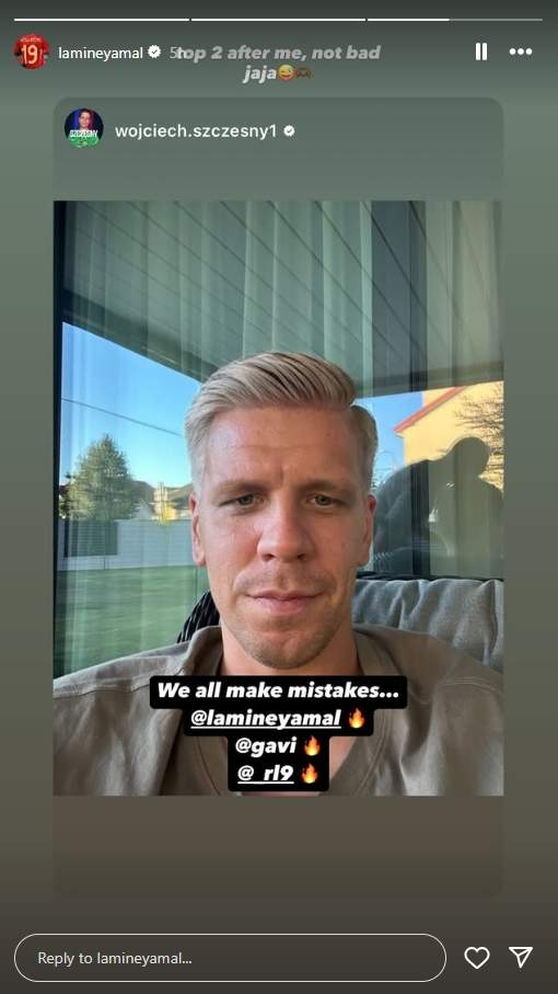 La reacción de Lamine Yamal / Instagram La reacción de Lamine Yamal / Instagram
