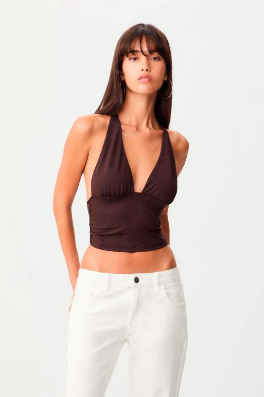 Samarreta hàlter|halter frunce1 Samarreta hàlter|halter frunce1