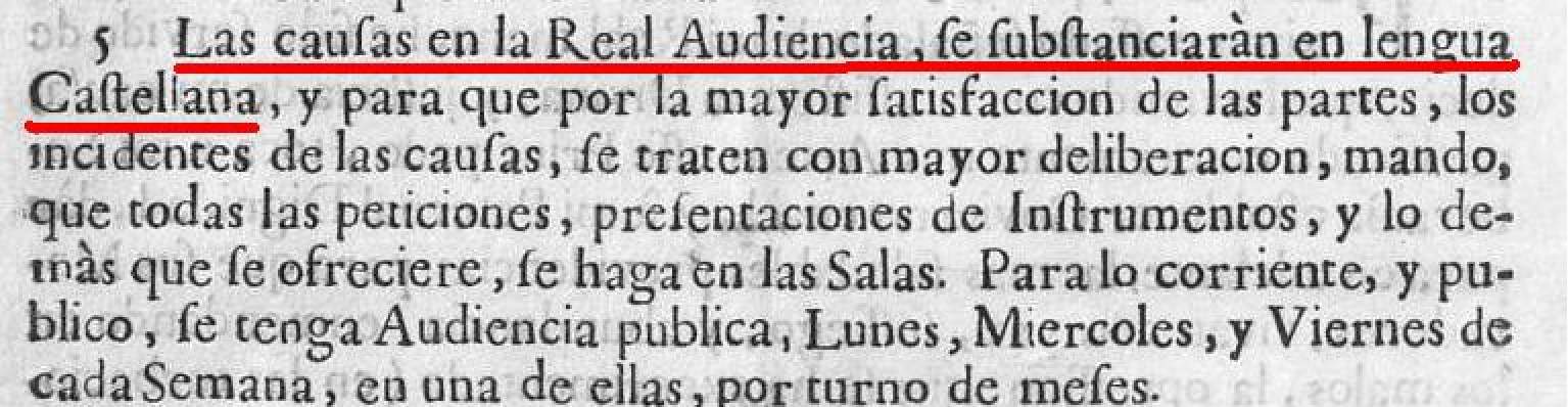 Cinqué punt del Decret de Nova Planta. Font Ministeri de Cultura Cinqué punt del Decret de Nova Planta. Font Ministeri de Cultura