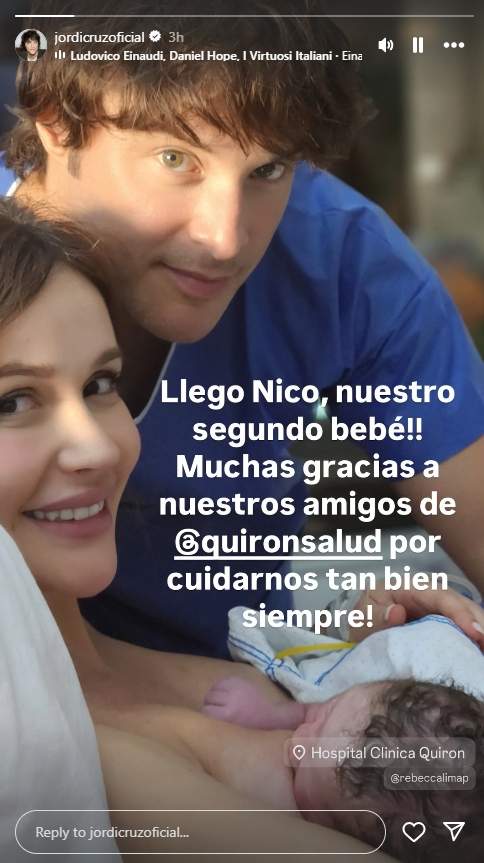 Jordi Cruz i Rebecca Lima son pares del seu segon fill Instagram Jordi Cruz i Rebecca Lima son pares del seu segon fill Instagram