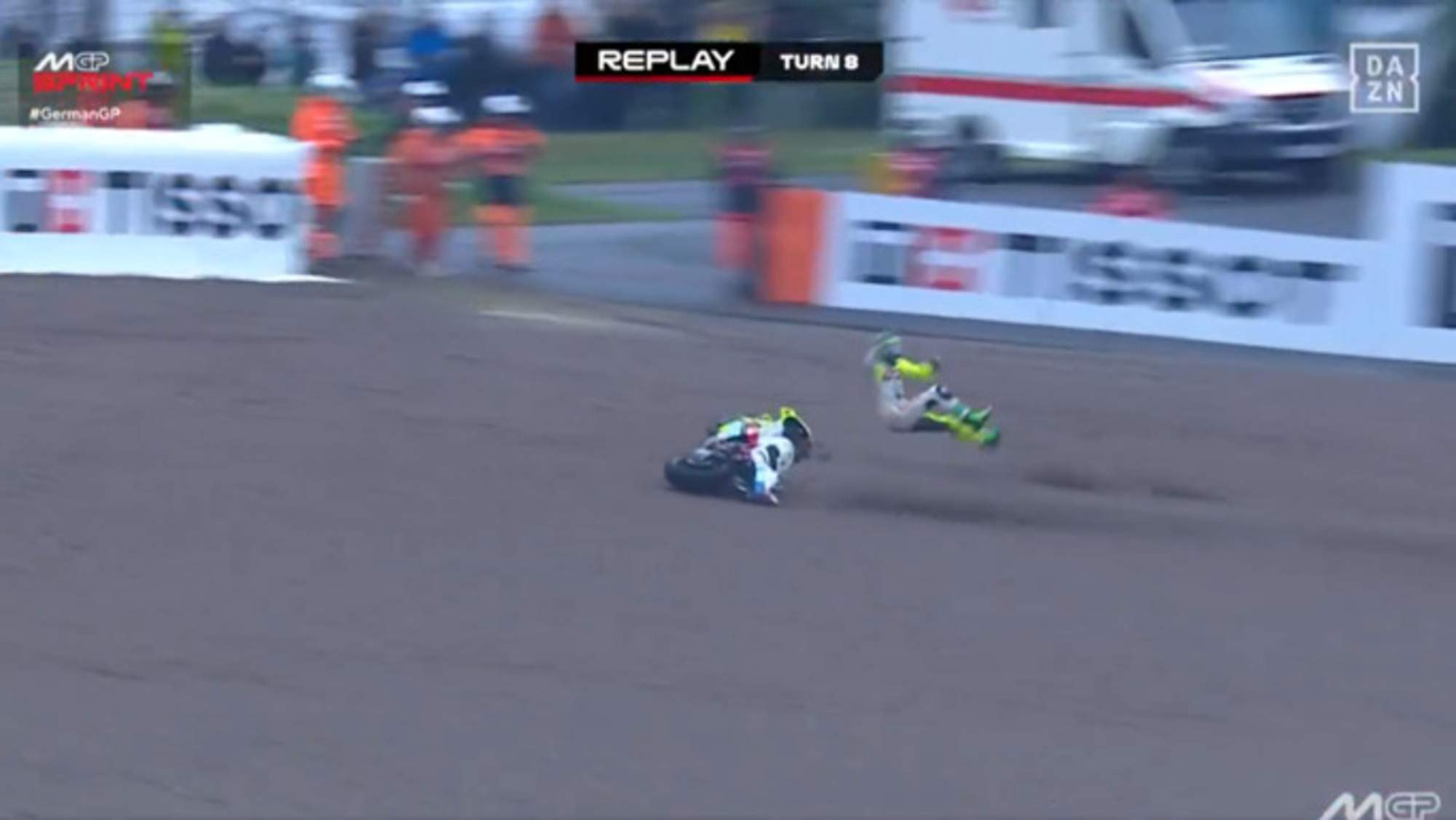 El brutal accidente de Franco Morbidelli en el sprint del GP de Alemania