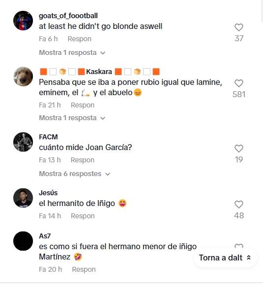 Comentaris Joan Garcia tallada de cabells TikTok Comentaris Joan Garcia tallada de cabells TikTok