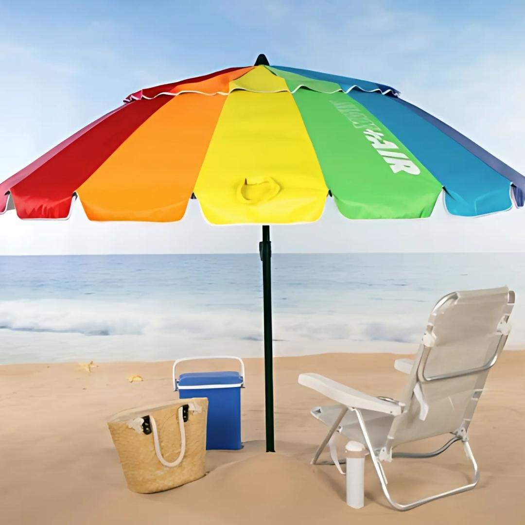 Vent? Sol? No hi ha problema: aquesta para-sol de piscina i platja ho resisteix tot