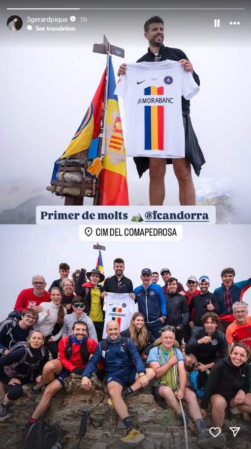 Gerard Piqué al cim del Comapedrosa amb Clara Chía / Instagram Gerard Piqué al cim del Comapedrosa amb Clara Chía / Instagram