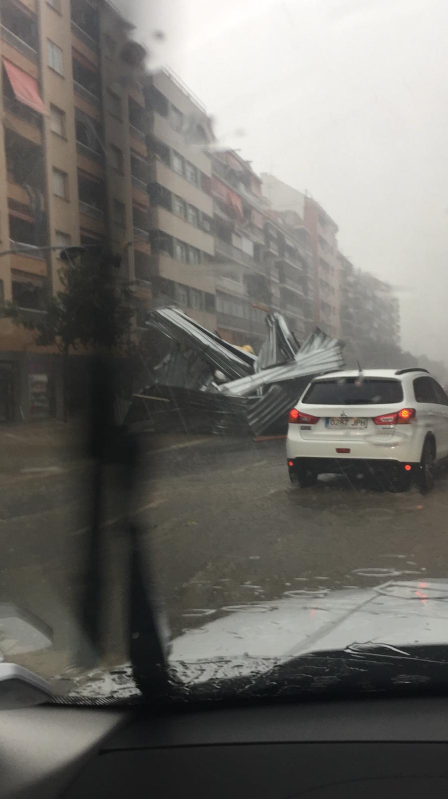 Destrozos en Granollers a causa de las fuertes lluvias