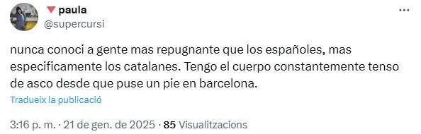 Tuit argentina catalanofoba Tuit argentina catalanofoba