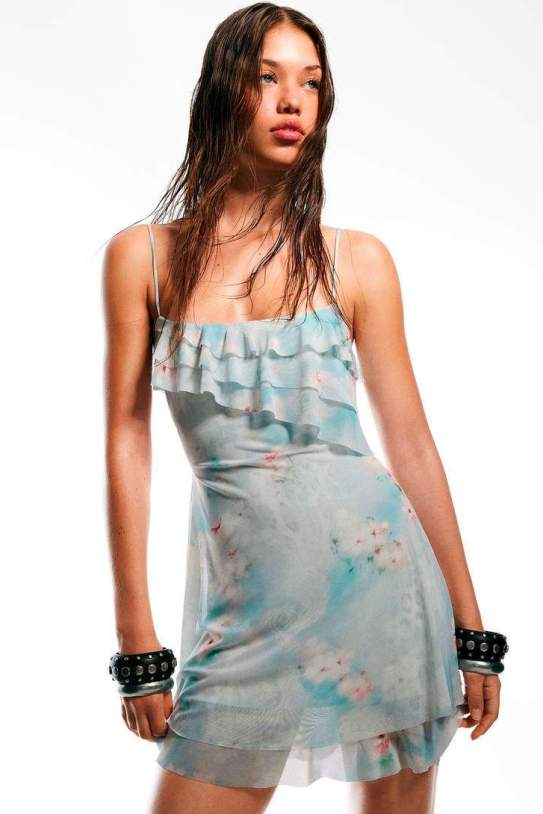 Vestido mini tul volantes print Vestido mini tul volantes print