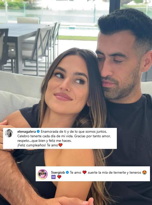 Felicitació d'Elena Galera a Sergio Busquets IG Felicitació d'Elena Galera a Sergio Busquets IG