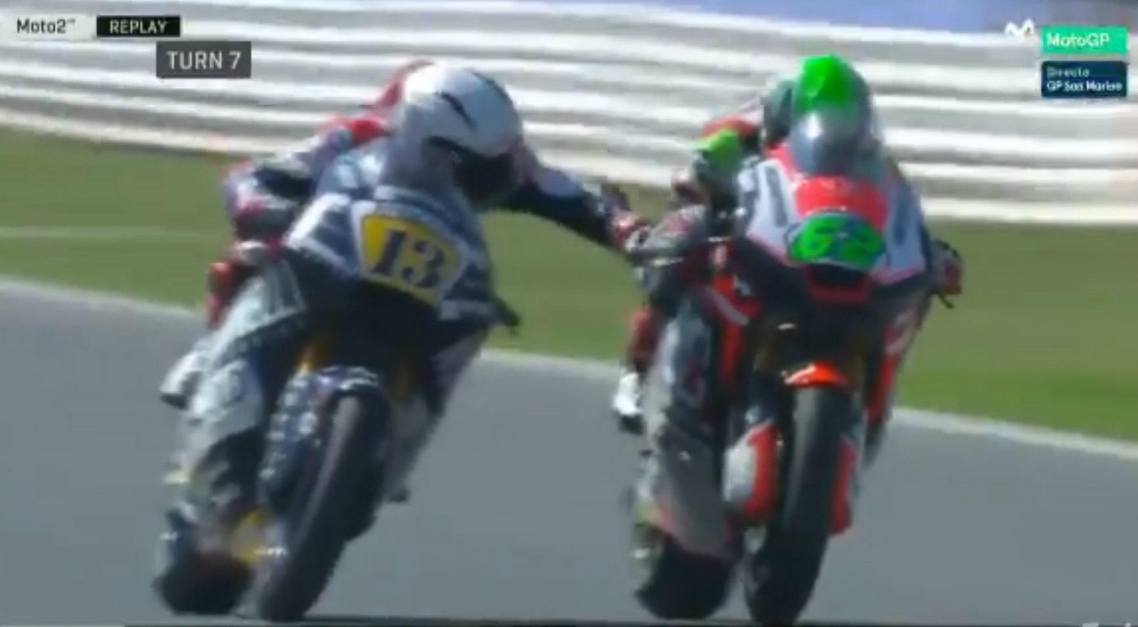 Vídeo: La carrera de Moto2 en San Marino deja la imagen antideportiva del año