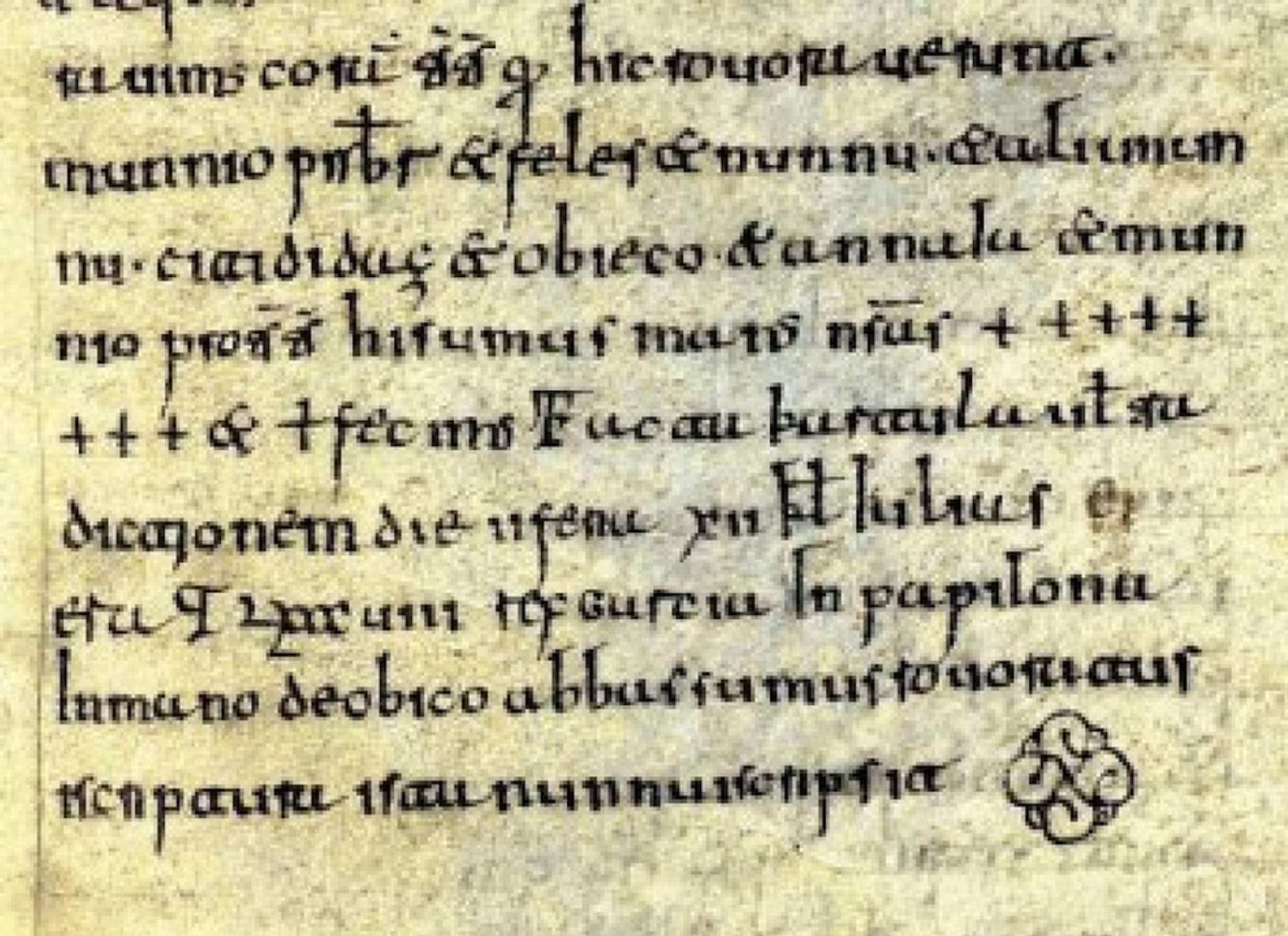 Una plana del cartulari de Valpuesta (844). Font Arxiu Municipal de Brugos Una plana del cartulari de Valpuesta (844). Font Arxiu Municipal de Brugos