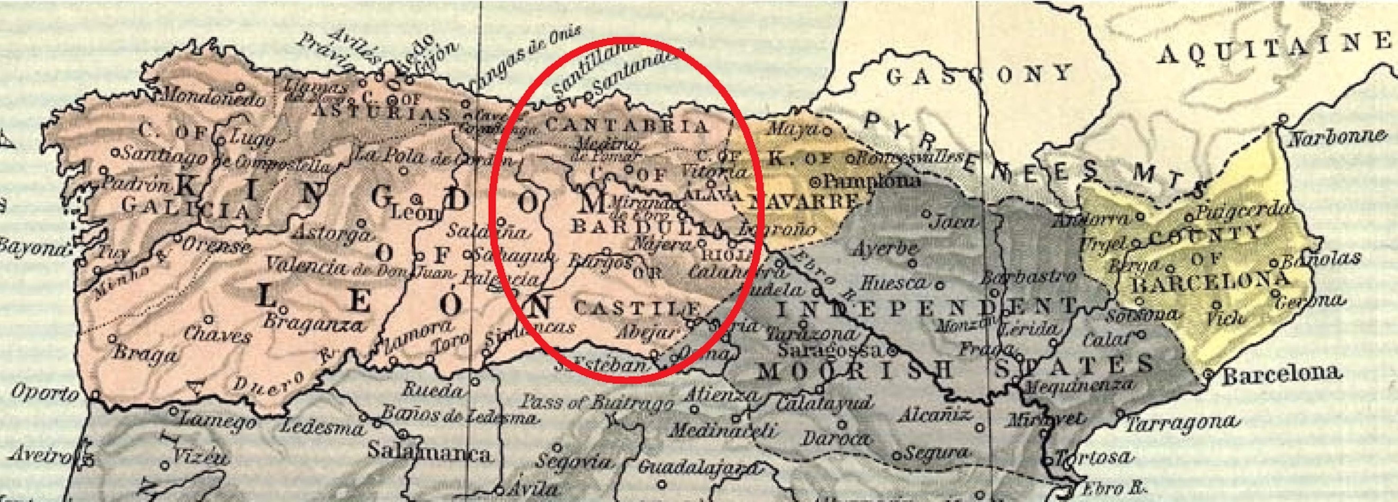 Mapa de situació de la Bardúlia (inicis del segle X). Font William Shepaerd Books Mapa de situació de la Bardúlia (inicis del segle X). Font William Shepaerd Books