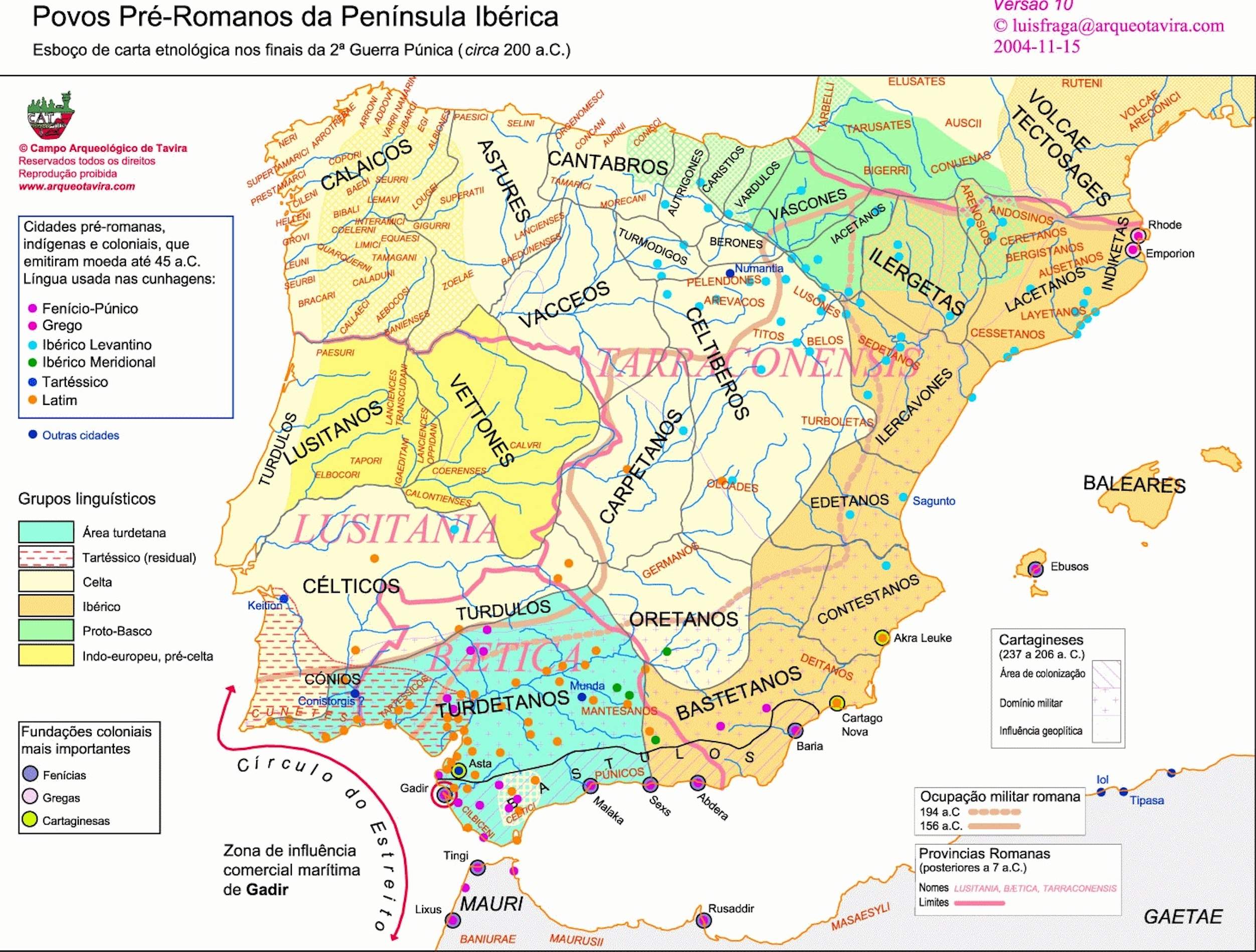 Mapa de pobles peninsulars pre romans. Font Grup d'Arqueologia Tavira. Universitat de Lisboa Mapa de pobles peninsulars pre romans. Font Grup d'Arqueologia Tavira. Universitat de Lisboa