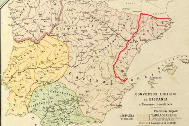 Mapa de los conventus romanovisigotics de la península / Fuente: Biblioteca Nacional de España Mapa de los conventus romanovisigotics de la península / Fuente: Biblioteca Nacional de España